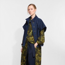 Veste oversize en jean bleu marine - Ma Poésie