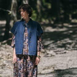 Veste oversize en jean bleu marine - Ma Poésie