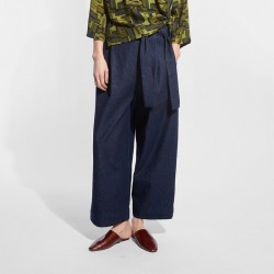Pantalon en jean Zaho Stella de couleur marine - Ma Poésie