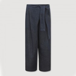 Pantalon en jean Zaho Stella de couleur marine - Ma Poésie