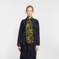 Lavallière à motifs Oscar, de couleur verte - Ma Poésie