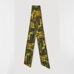 Lavallière à motifs Oscar, de couleur verte - Ma Poésie