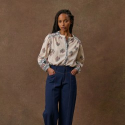 Blouse Jane à motifs indiens crème - Louise Misha