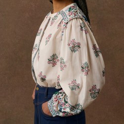 Blouse Jane à motifs indiens crème - Louise Misha