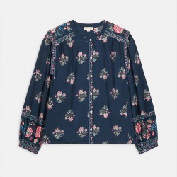 Blouse Jane à motifs indiens bleu nuit - Louise Misha
