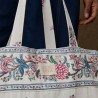 Sac tote bag Beverly à motifs indien crème - Louise Misha